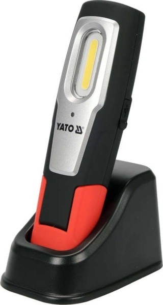 Лампа світлодіодна переносна YATO 3.7 В акумулят. Li-Ion, 2 режими 600/250 Lm, зарядний USB пристрій