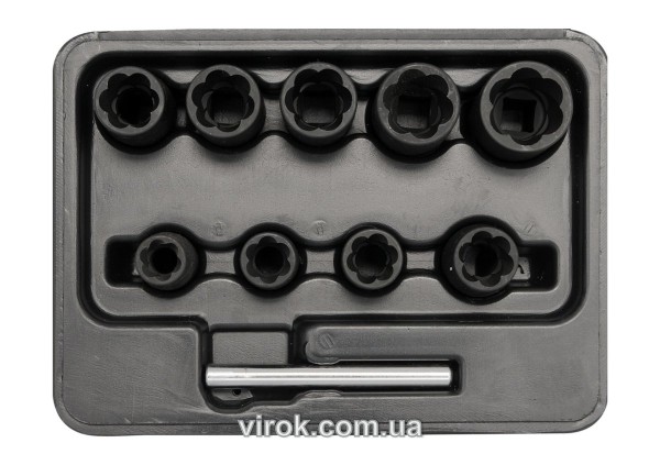 Набір головок для видалення зломаних гвинтів YATO : квадрат 3/8