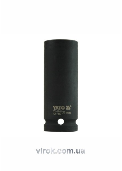 Головка торцева ударна 6-гранна YATO : подовжена, квадрат 1/2