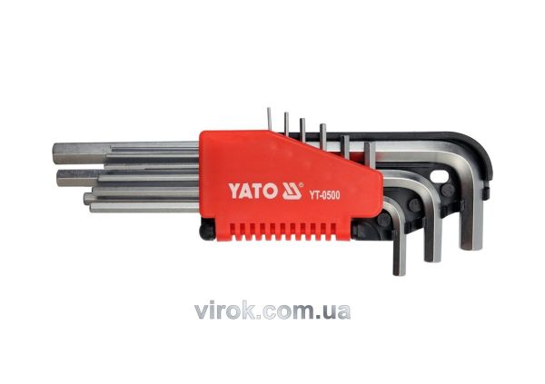 Ключі 6-гранні Г-подібні YATO : Cr-V, М 1,5-10 мм, 9 шт. [6/36]