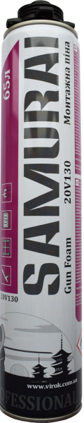 Піна пістолетна SAMURAI Premium Gun Foam 65, 805ml UKR ,930г
