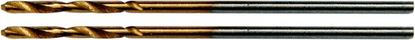 Свердла по металу титанові YATO : HSS-TIN, Ø= 1.0 мм, l= 34/12 мм, 2 шт [50/500]
