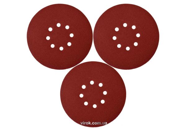 Круг шліфувальний з наждачн. паперу з липучкою YATO: Ø= 180 мм, Р180, до YT-82341, 3 шт [50/200]