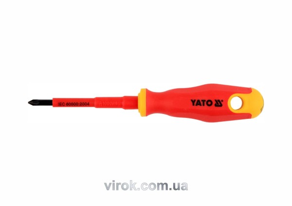 Викрутка хрестова діелектрична ізольована YATO : PZ1 х 80 мм. VDE до 1000V [12/120]