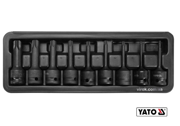 Набір насадок викруткових ударних YATO : TORX T20-T70. квадрат- 1/2