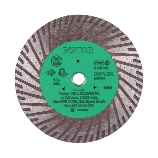 Круг алмазний вiдрiзний Distar Turbo 125x2,8x8/25x22,23/M14F Duplex
