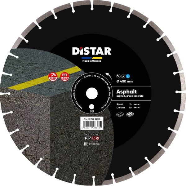 Круг алмазний вiдрiзний Distar 1A1RSS/C3 400x3,5/2,5x10x25,4-11,5-28 HIT Asphalt