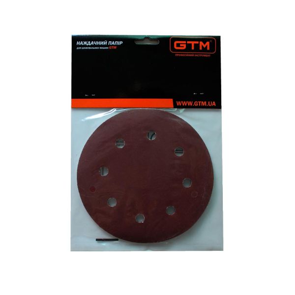 Шліфкруг з отв. 180мм Р-240, липучка, (5шт.) для шліфмаш. SZS-180L (жираф)