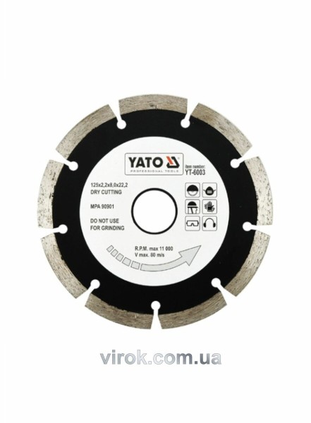 Диск алмазний сегмент YATO : 