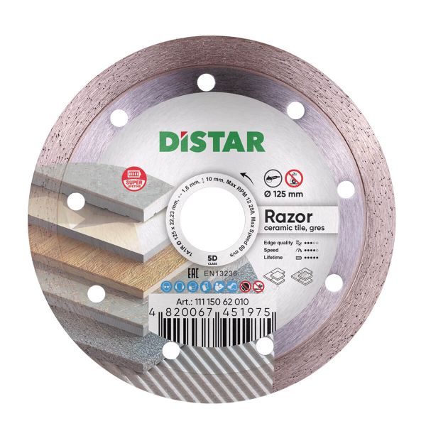 Круг алмазний вiдрiзний Distar 1A1R 125x1,6x10x22,23 Razor