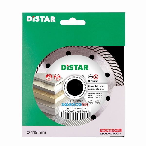 Круг алмазний вiдрiзний Distar 1A1R 115x1,4/1,0x10x22,23 Gres Master