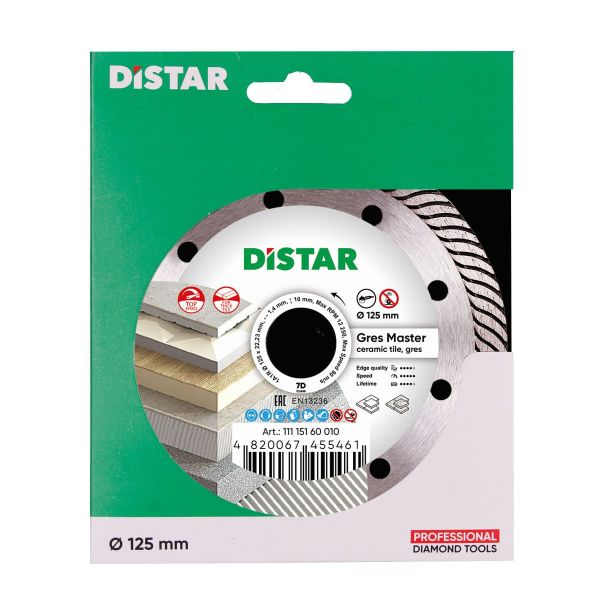 Круг алмазний вiдрiзний Distar 1A1R 125x1,4/1,0x10x22,23 Gres Master