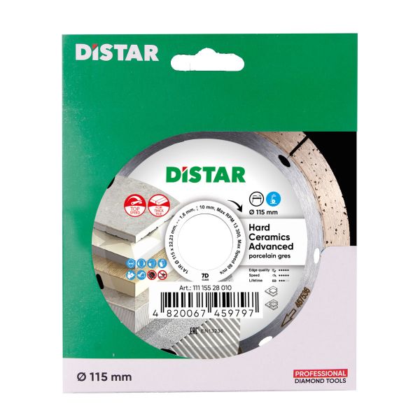 Круг алмазний вiдрiзний Distar 1A1R 115x1,6/1,2x10x22,23 Hard ceramics Advanced