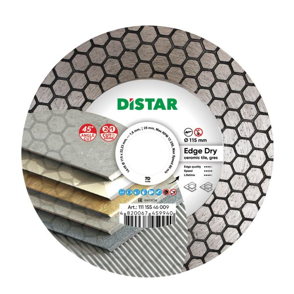Круг алмазний вiдрiзний Distar 1A1R 115x1,6/1,2x25x22,23 Edge Dry