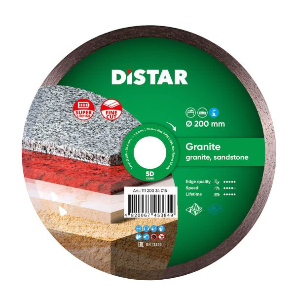 Круг алмазний вiдрiзний Distar 1A1R 200x1,6x10x25,4 Granite
