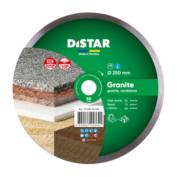 Круг алмазний вiдрiзний Distar 1A1R 250x1,6x10x25,4 Granite