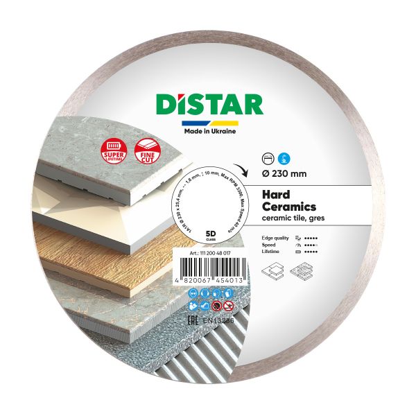 Круг алмазний вiдрiзний Distar 1A1R 230x1,6/1,2x10x25,4 Hard ceramics