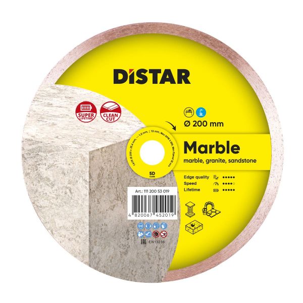 Круг алмазний вiдрiзний Distar 1A1R 200x1,6x10x25,4 Marble