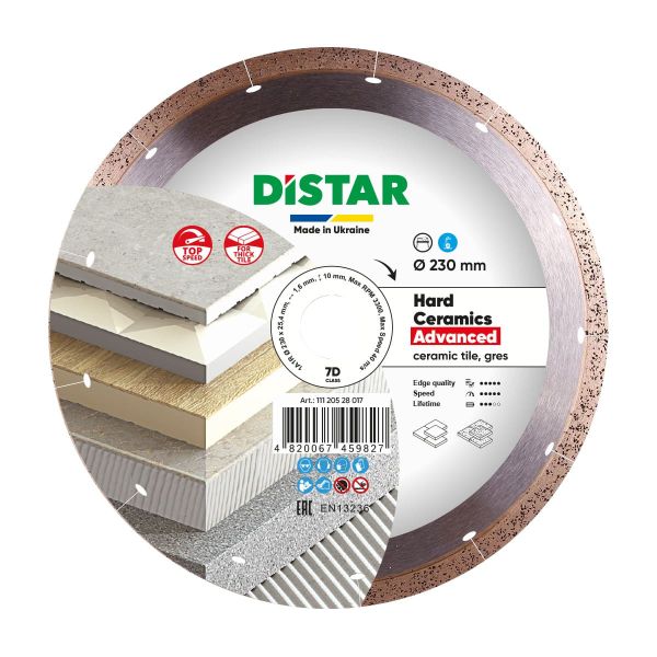 Круг алмазний вiдрiзний Distar 1A1R 230x1,6/1,2x10x25,4 Hard ceramics Advanced