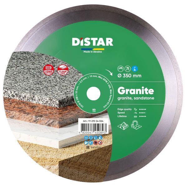 Круг алмазний вiдрiзний Distar 1A1R 350x2,2x10x32 Granite