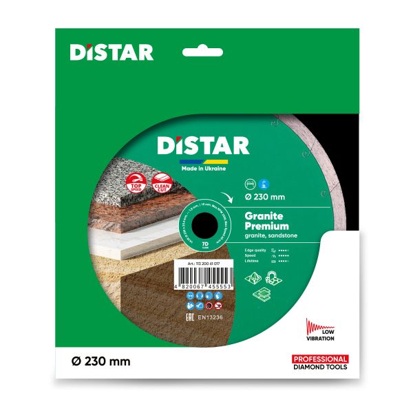 Круг алмазний вiдрiзний Distar 1A1R 230x1,9x10x25,4 Granite Premium