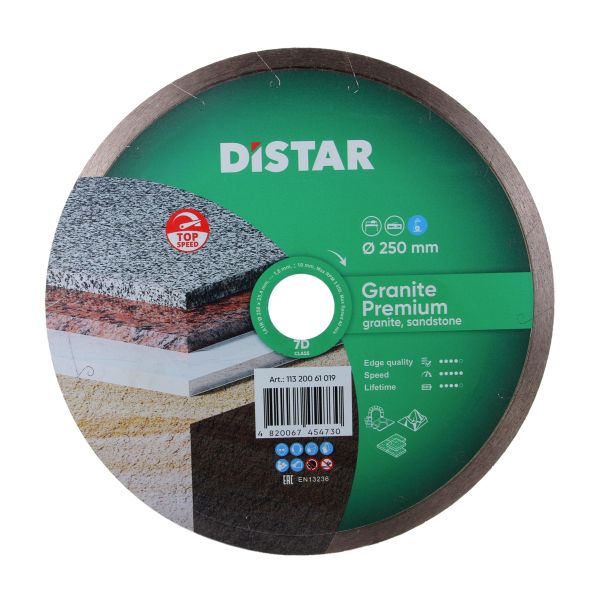 Круг алмазний вiдрiзний Distar 1A1R 250x1,8x10x25,4 Granite Premium