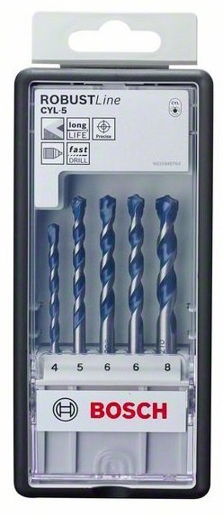 Набір свердел Bosch Robust Line Cyl-5, 5шт.