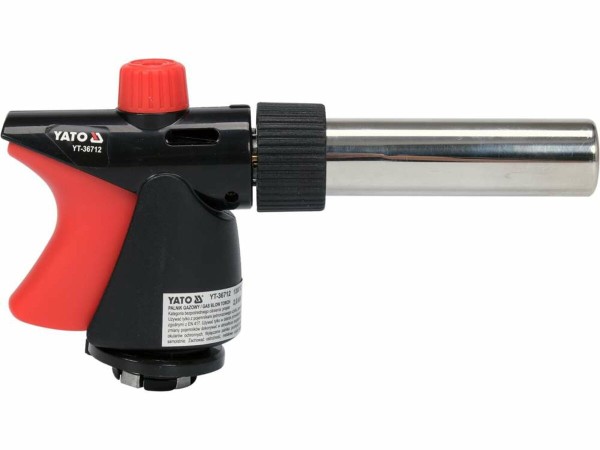 Пальник газовий YATO : цанговe з'єднання. PIEZO. 360°. до 2 кВт. t= 1300 ºC (EN417) [20/80]