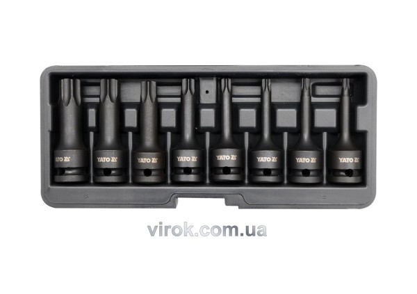 Набір насадок викруткових ударних YATO : TORX T30-T80. квадрат 1/2