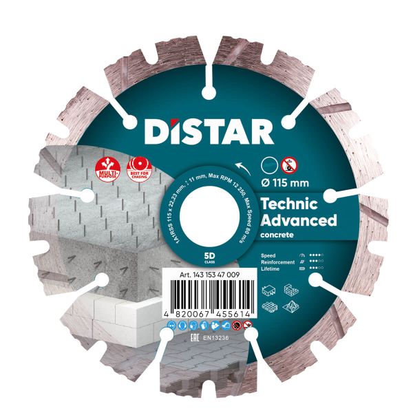 Круг алмазний вiдрiзний Distar 1A1RSS/C3 115x2,2/1,4x10x22,23-9-HIT Technic Advanced