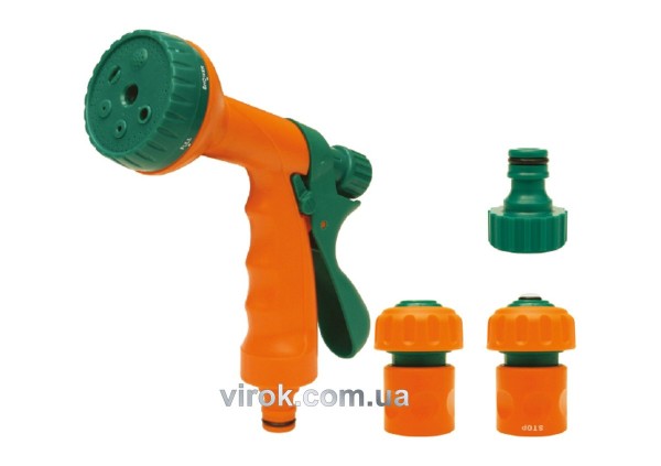Зрошувач-пістолет 6-режимний FLO з набором з'єднань 1/2