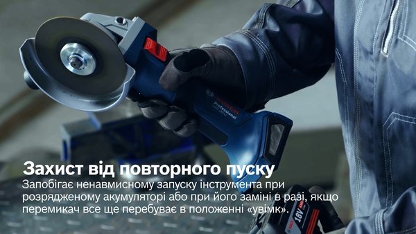 Шліфмашина кутова акумуляторна Bosch Professional GWS 180-LI (0.601.9H9.021)