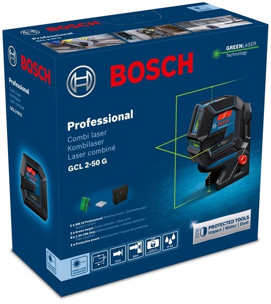 Лазерний нівелір Bosch Professional GCL 2-50 G з тримачем RM 10 (0.601.066.M00)