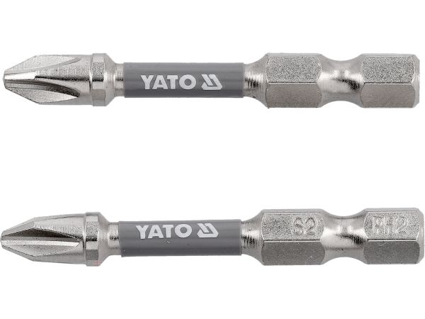 Насадка викруткова YATO PH2 х 50 мм. HEX 1/4", покрита нікелем, 2шт.[10]