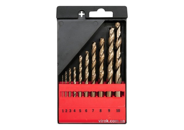 Свердла по металу кобальтові YATO : Co-HSS, Ø= 1-10 мм (Набір/ 10 Шт.) [20/40]