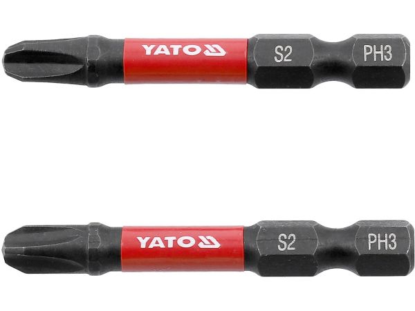 Насадка викруткова ударна YATO PH3 х 50 мм. HEX 1/4", 2 шт.[10]
