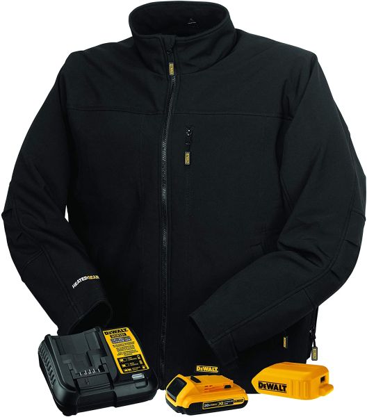 Куртка чоловіча з підігрівом DEWALT Soft Shell черна - L (АКБ, ЗУ)