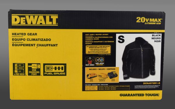 Аккумуляторная куртка с подогревом DEWALT Soft Shell черная - M ( с АКБ и ЗУ)