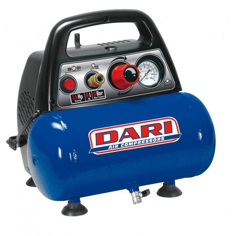 Компресор поршневий безоливовий Dari Spider 6/195 1,5HP/1,1kW 8 бар, ресивер 6 л, пр-сть 180 л/хв -