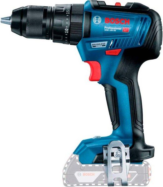 Шуруповерт ударний акумуляторний Bosch GSB 18 V-50, 18В без АКБ та ЗП (0.601.9H5.106)