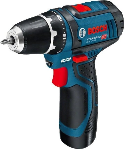 Акумуляторний дриль-шуруповерт Bosch Professional GSR 12V-15, 4Ah + 2Ah + Набір біт + свердла, в кейсі (0.615.990.G6L)