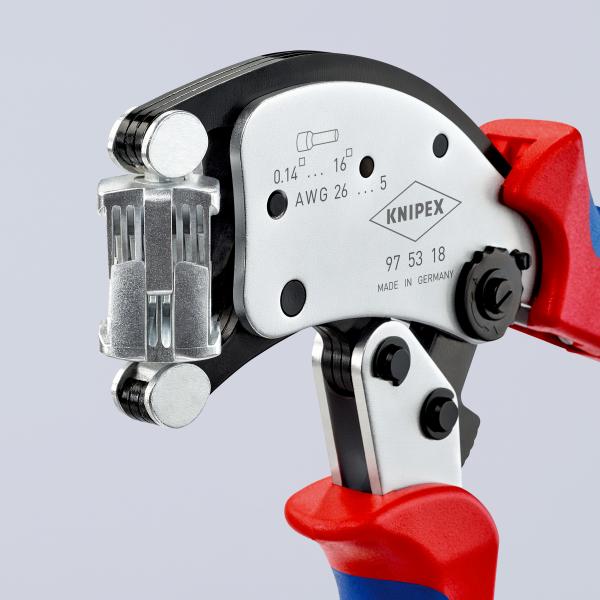 Інструмент для обжиму контактних гільз з поворотною головкою, з автоналаштуванням, 97 53 18