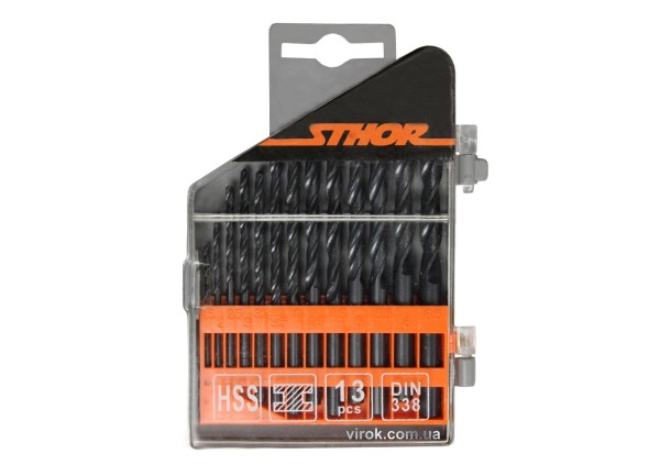 Набір свердл по металу STHOR HSS, Ø= 1,5 - 6,5 мм, 13 шт. [25/100]