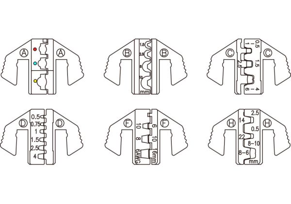 Крімпер храповичний для обжима ізольованих накінечників 7 одиниць
