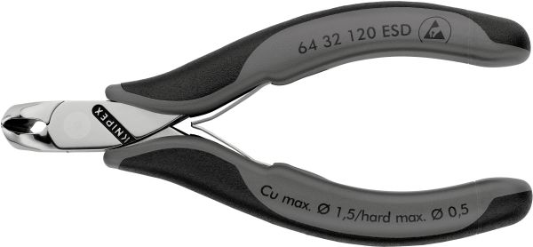Кусачки торцеві для електроніки KNIPEX 64 32 120 ESD