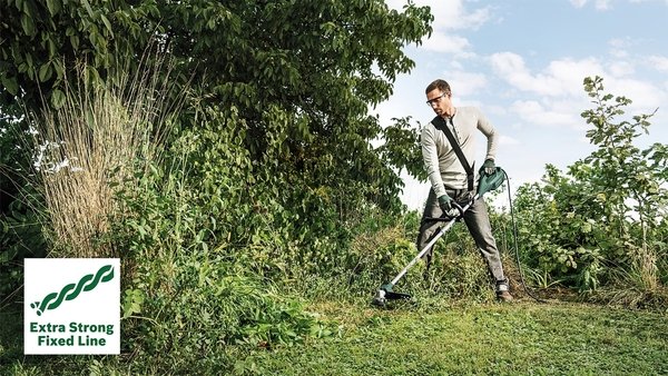 Тример садовий електричний Bosch AFS 23-37, 1,3 к.с., ніж, волосінь, ремінь (0.600.8A9.000)