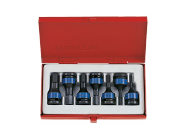 Набір біт в головці удар. 1/2" HEX, 4-14 мм L=60 мм, 7 одиниць  KING TONY