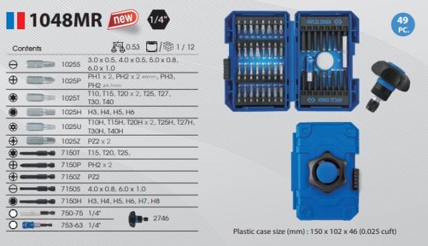 Набір біт та головок з тримачем 49 одиниць