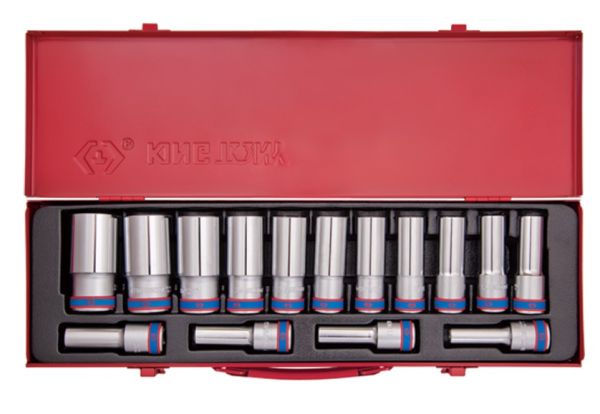 Набір головок 1/2" 6-гранн. довгих 15 одиниць