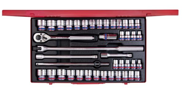 Набір торцевых головок з приладдям 1/2", 43 предмета